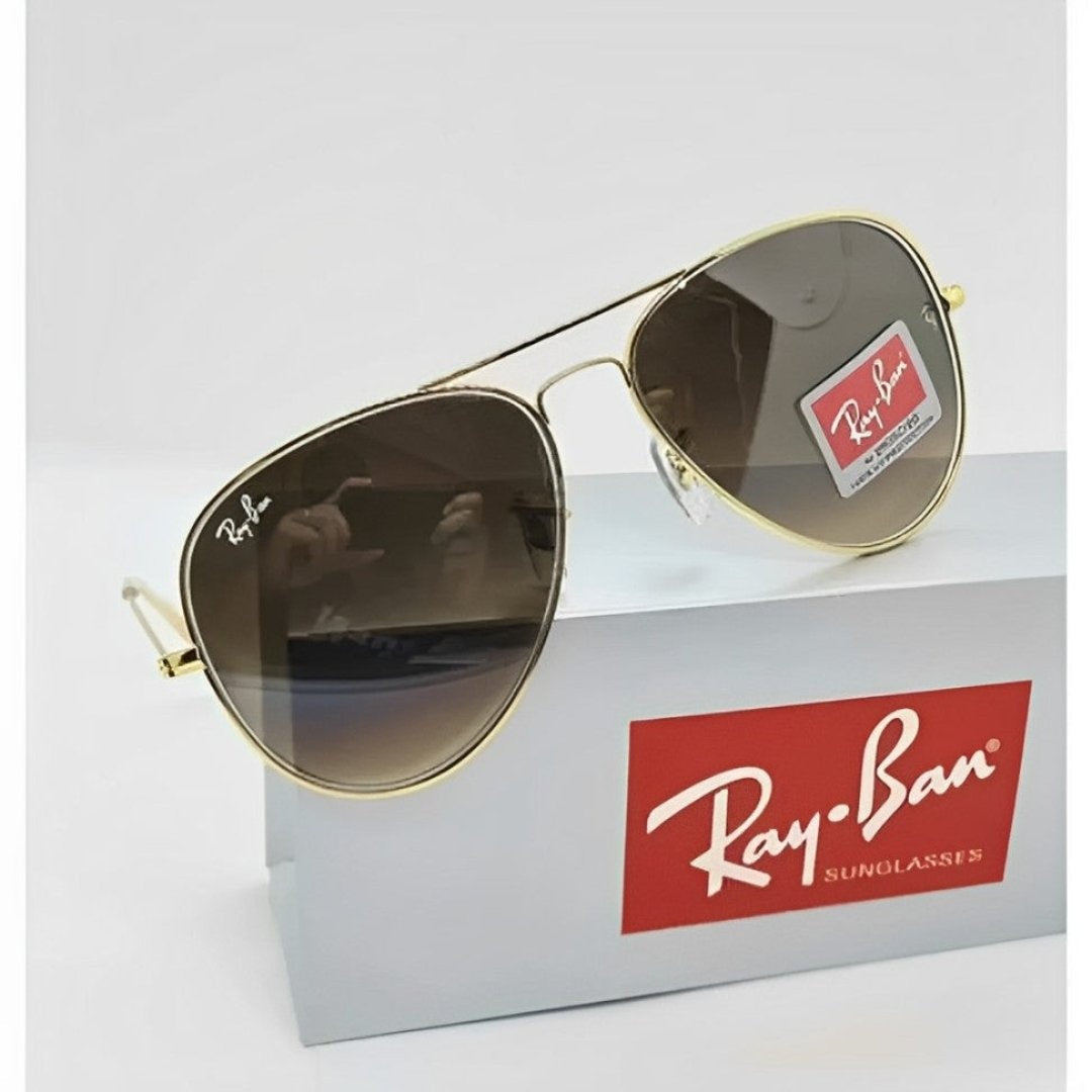 Lunettes de Soleil Aviateur RB en Verres de Cristal (Étui en Cuir Synthétique + Certificat)