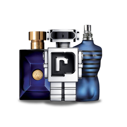 Coffret de 3 parfums : Versace DYLAN BLUE, Paco Rabanne PHANTOM, Jean Paul Gaultier ULTRA MALE 100 ml