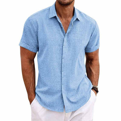 Melchior | Chemise col à revers en lin et coton pour hommes
